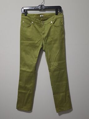 Agnona Strsight Leg Pants Jeans Made In Italy Olive Green 42 US 6